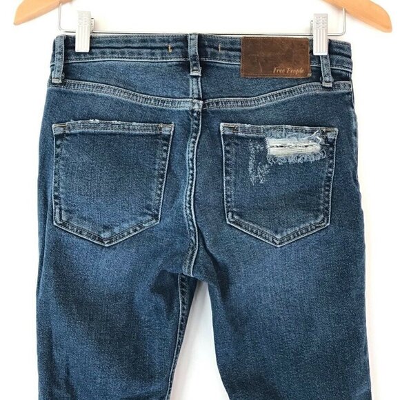 Free People Flare Ankle Jeans Blue Medium Wash 26 - Picture 6 of 9